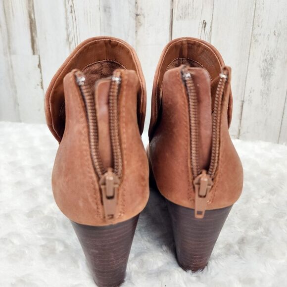 Gianni Bini Done Deal Brown Wedge Ankle Booties Size 8.5 - Picture 6 of 10